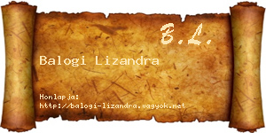 Balogi Lizandra névjegykártya
